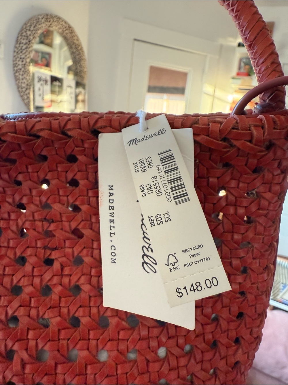 Madewell Red Woven Crossbody Bag - Picture 3 of 7